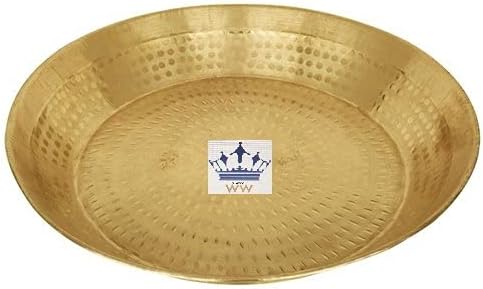 Will And Weaves Traditional Brass Atta Parant Parat Dough Maker Dough Kneader Indian Style Regular Use Brass Parat Size -16 Inch