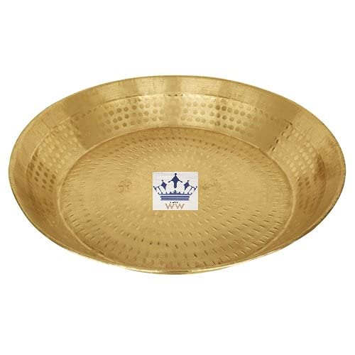 Will And Weaves Traditional Brass Atta Parant Parat Dough Maker Dough Kneader Indian Style Regular Use Brass Parat Size -16 Inch