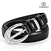 TRIWORKS Women Leather Belt for Jeans Pants Fashion Ladies Skinny Faux Leather Dress belt with Silver Buckle