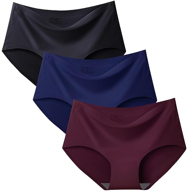 Women Seamless Underwear for Women No Show Panties Invisibles Briefs Soft Stretch Bikini Underwears (Pack of 3) (Multicolour)-picture-54