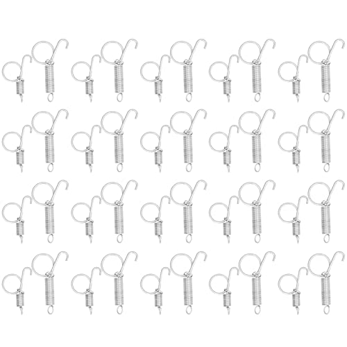 Image of Spring Cage Door Hook, Cage Door Spring Hook Metal Finger Spring Hook 20 PCS for Fixing Rabbit Pet Cage Door Farming Equipment(L)
