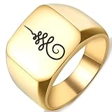 ZOVIVI Jewelry Engraved Unalome Symbol Tatoo Style Ring