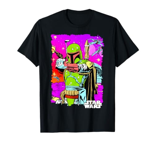 Star Wars Boba Fett Vibrant Neon Comic Cutout T-Shirt