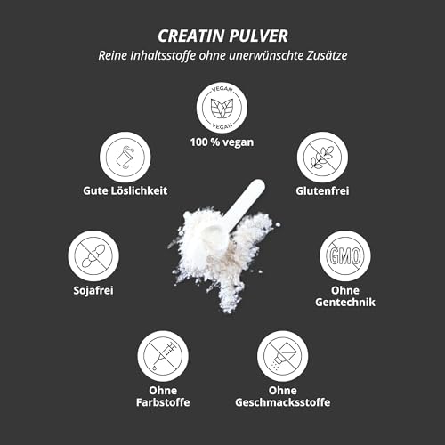 Foto von Alphatier Creatin Monohydrat 500g - Kreatin Pulver - 99,99% rein - hochdosiert, ultrafein, vegan, neutral - Creatine Powder Mesh 200 ohne Geschmack