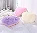 MOOWOO Fluffy Heart Pillow, Faux Fur Throw Pillow,Sherpa Plush Fluffy, Cute Soft Throw Cushion, Christmas Day,Valentines Day Decor for Home Bed Couch (Purple)