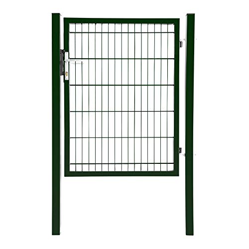 Gartentür Grün Anthrazit Gartentor Zauntür Metall Hoftür Gartenpforte Gartenzaun, Farbe:Grün, Höhe:1 x 1.2 m