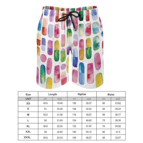 Men's Swim Trunks Quick Dry Board Shorts with Pockets Beach Shorts Colorful Striped Pattern Bathing Suits for Men2