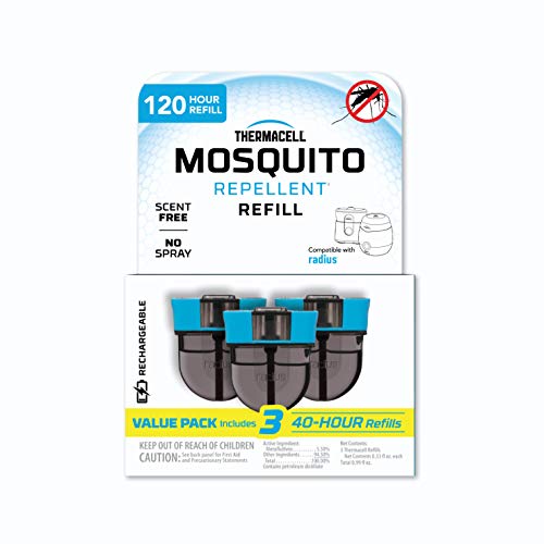 Thermacell Rechargeable Mosquito Repeller 120-Hr Refill Pack; Contains Three 40-Hr Refills; Advanced Formula Provides 20 Protection Zone; Compatible with Thermacell E-Series & Radius Only