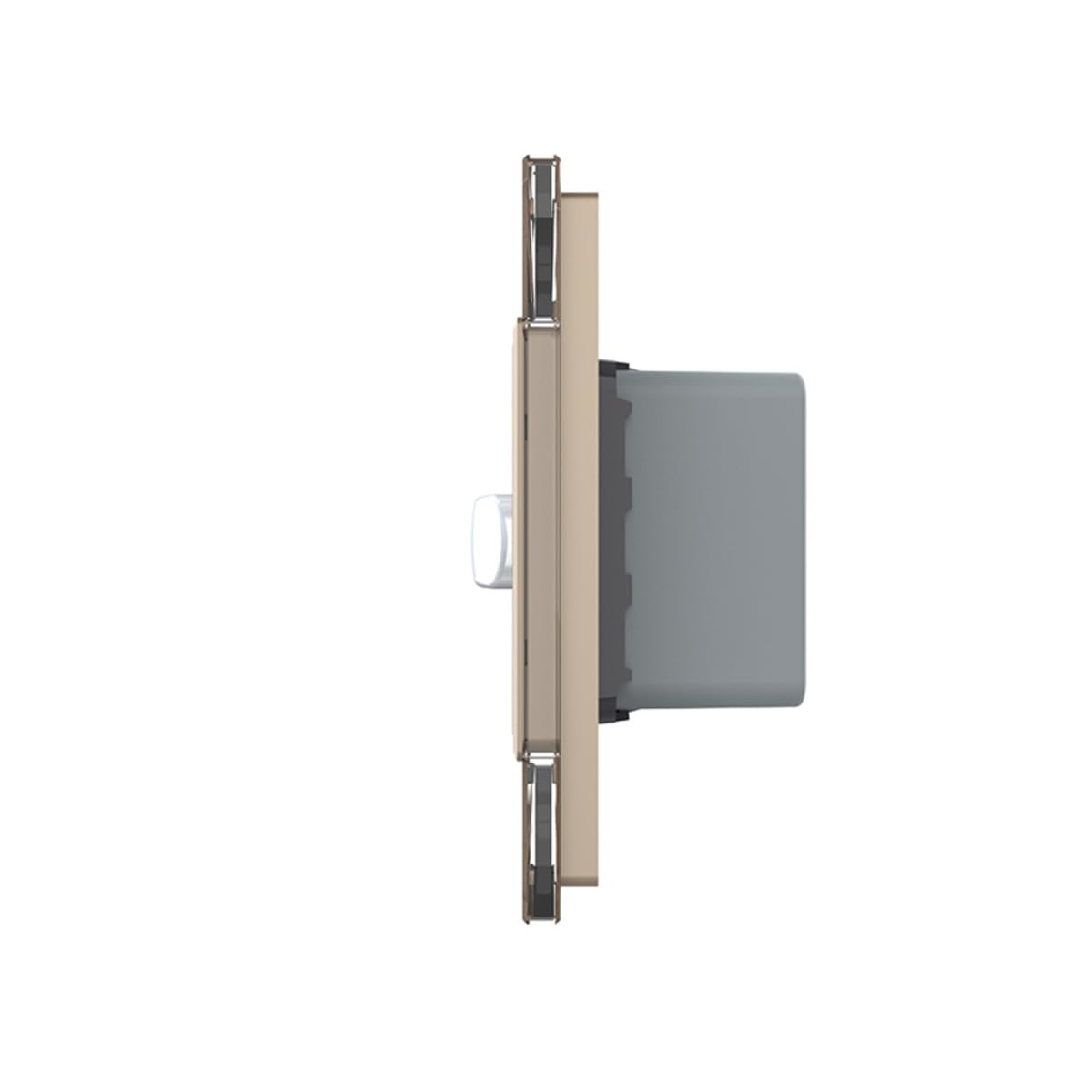 Livolo Steckdose und PIR Bewegungsmelder Sensor mit Touchschalter EIN/Aus automatische Lichtsteuerung bei Bewegung Unterputz Wandmontage Schuko Buchse EU Stecker 2-Fach Glasrahmen