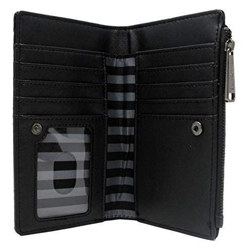 Loungefly x Harry Potter Hogwarts Houses Crests Bifold Wallet (Black Multi, One Size)2