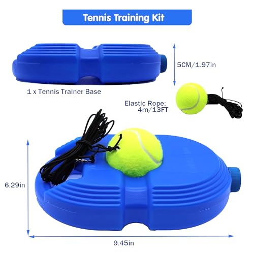 Image of Kidology Tennis Trainer Rebound Ball with String (Racket Not Included)- Self Practice Equipment Self Practice & Training Tool, Portable Equipment for Kids Beginners -Blue