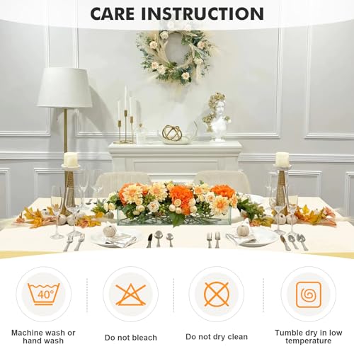 Image of SEPARO 2 Pack 6 Ft Beige Spandex Table Cover Fitted Rectangular Tablecloth Stretchable Fabric Table Cloth 6 ft Wrinkle-Free for Party Tradeshows Banquet Weddings Cocktail