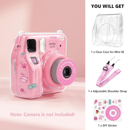Funda Transparente para Fuji Mini SE con Correa Rosa miniatura 7