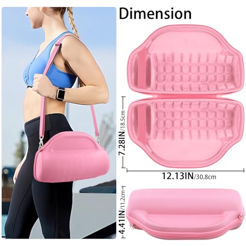 Image of co2CREA Case for JBL Charge 6 Portable Bluetooth Speaker, Pink | High-Density Foam Padding, Reinforced Handle, Detachable Shoulder Strap, Compact Lightweight Design, Dust Protection