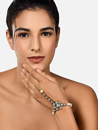 Tone Crystal Shine Stones & Ring Bracelet For Women