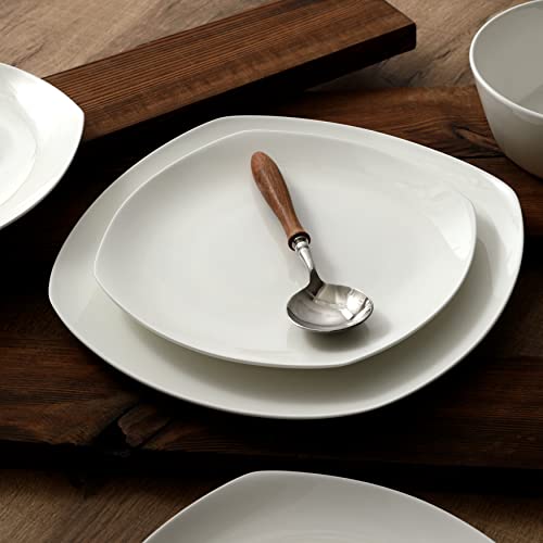 Stone Lain Willow Bone China 12-Piece Square Dinnerware Set, White #TOP3