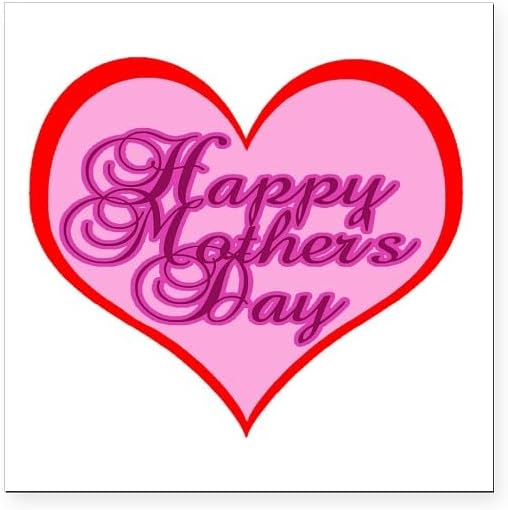 CafePress Happy Mother's Day Desig Square Car Magnet 3 X 3 Square Car Magnet, Magnetic Bumper Display