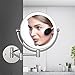 8” Wall Mounted Magnifying Makeup Mirror, Hardwired Double Sided 1X/10X Magnification LED Lighted Vanity Mirror, Brushed Gold Extendable 360° Swivel Bathroom Mirror
