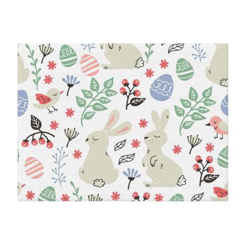 Couverture microfibre EdWal de qualité supérieure au motif oiseaux et flore - 2