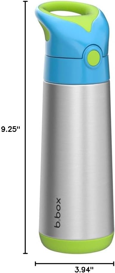 b.box 16.9 oz Insulated Water Bottle - Keeps Drinks Cold 15 Hours, Warm 8 Hours, Triple Wall Stainless Steel Kids Water Bottle w/Free Flow Silicone Straw, Leakproof & Dishwasher Safe - Image 10