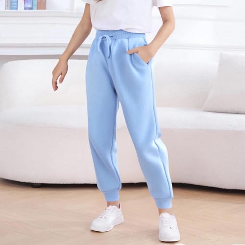 Boys Fleece Joggers Pant Kids Sweatpants Elastic Waist Pants Baggy Active Trousers Comfy Winter Pants with Pockets2