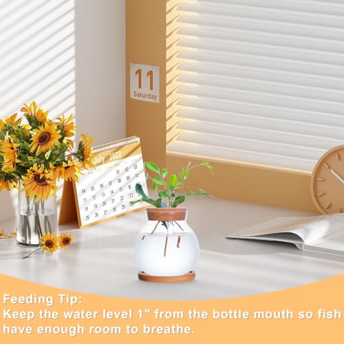 Aurfedes A-1044 Tabletop Plant Propagation Station,Aquatic Plant Culture Glass Mini Vase,With Wooden Dish,Gifts thumb #6
