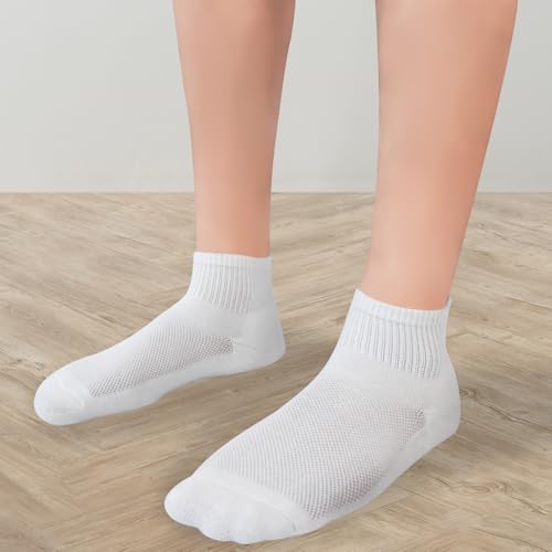 Image of +MD Bamboo Viscose Ankle Socks for Women and Men, Smell Control Breathable Cushioned Sole Casual 6 Pairs