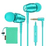 LUDOS OMNITONE Auriculares In Ear con Cable y Microfono, 5 Años de Garantía, Auricular con Jack, Cascos Musica con Graves Potentes, para iPhone, iPad, Samsung, Xiaomi, Huawei, Gaming, Móvil - Turquesa