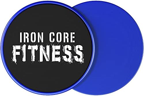 Iron Core Fitness 2 x Dual Sided Gliding Discs Core Sliders Ultimate Core Trainer- Gym Home Abdominal Total Body Workout Equipment. Use on ALL surfaces.