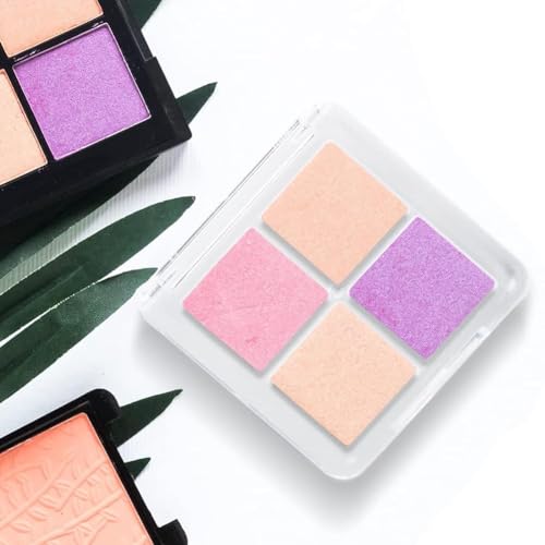 AKOAK 2 Pcs Empty Makeup Board, Lipstick Palette, Refillable Eyeshadow Storage Box, 4 Grids Eyeshadow Lipstick Tray, Plastic Clear Makeup Tray, DIY Makeup Foundation Blush Eyebrow Powder Container - Thumbnail 3
