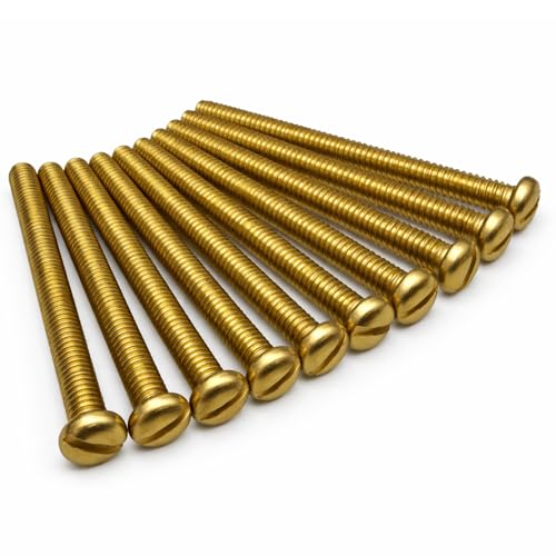 M4 x 50mm Brass Pan Head Machine Screw - Pack of 10