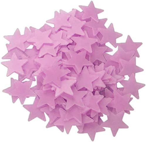 Wall Stickers Glow in The Dark 3D Pink Stars. Decorative Vinyl Stickers Starry Sky fluorescents. 4.2cm Bright Star Room Decor - Image 3