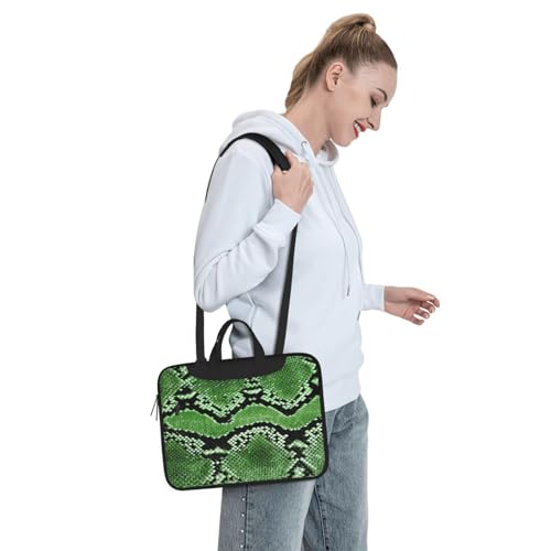 Maletín para laptop con diseño de serpiente verde y acabados de alta calidad 7