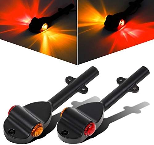 PSEQT Smoked Len Dually Bed Fender Side Marker LED Lights For F250 F350 F450 F550 (Smoked Lens With 2 Red Lights, And 2 Amber Lights