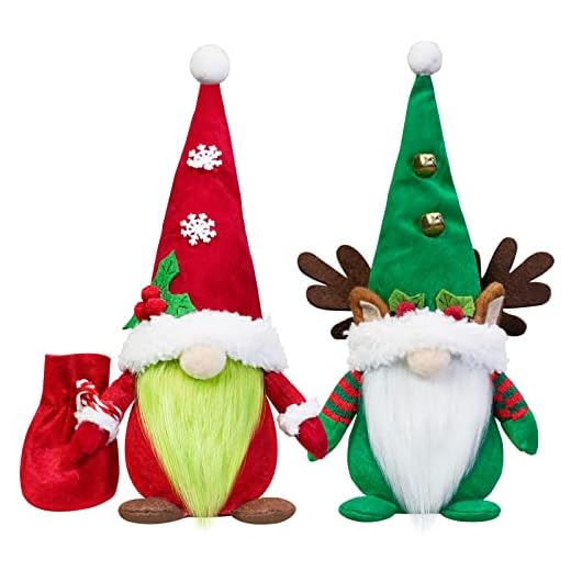 CRCZK Christmas Gnomes Decorations,2 Pack Handmade Grinch Gnome Tomte Swedish Gnome Scandinavian Figurine Nordic Gnomes Plush Christmas Elf Doll Xmas Ornaments for Home Decor