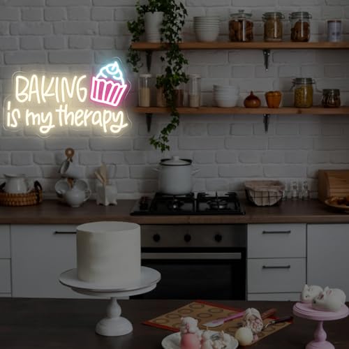 Image of Baking Is My Therapy Neon Sign Bakery Shop House LED Light