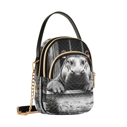 Hippo Bathtub Funny Quilted Crossbody Bags for Women – Fashion Design, Vegan Leather - Small Shoulder Handbags for Shopping, Travel, Daily Use2