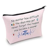 Registered Nurse Makeup Bag RN Nurse Gifts Nursing Cosmetic Bags RN Student Gifts nurse Zipper Bag Travel Toiletry Pouch Case Organizer Purse (RN Nurse Makeup Bag)
