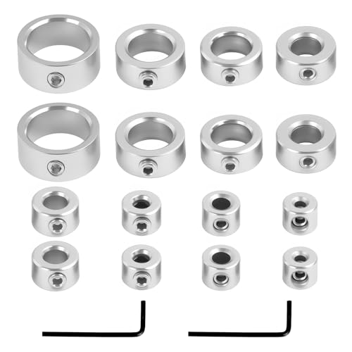 16 PCS Tiefenanschlag für Bohrer, Tiefenanschlagringe Set mit Sechskantschlüssel, Tiefenanschlagringe 3–16 mm mit Inbusschlüssel, Tiefenanschlag für Bohrer, Bohrhilfe und Bohrlehre für präzises Dübeln