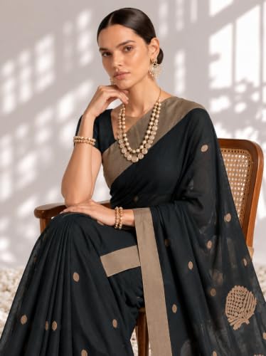 HerClozet grey chanderi silk saree – image 2