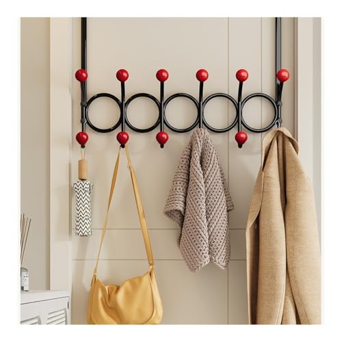 Perchero de pared sin perforar para evitar daños en puertas al colgar ropa pesada 7