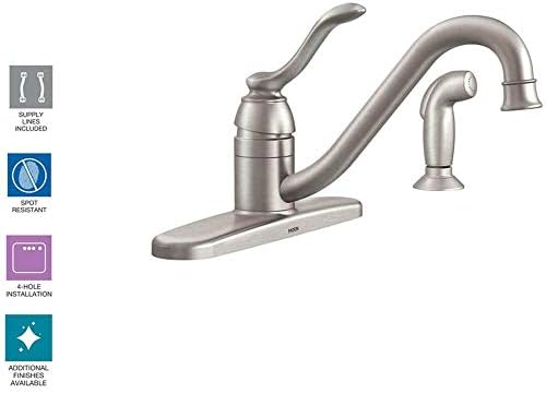 Moen 87690srs Kitchen Faucet With Side Spray From The Banbury Collection Spot Resist Stainless Touch On Kitchen Sink Faucets Amazon Com