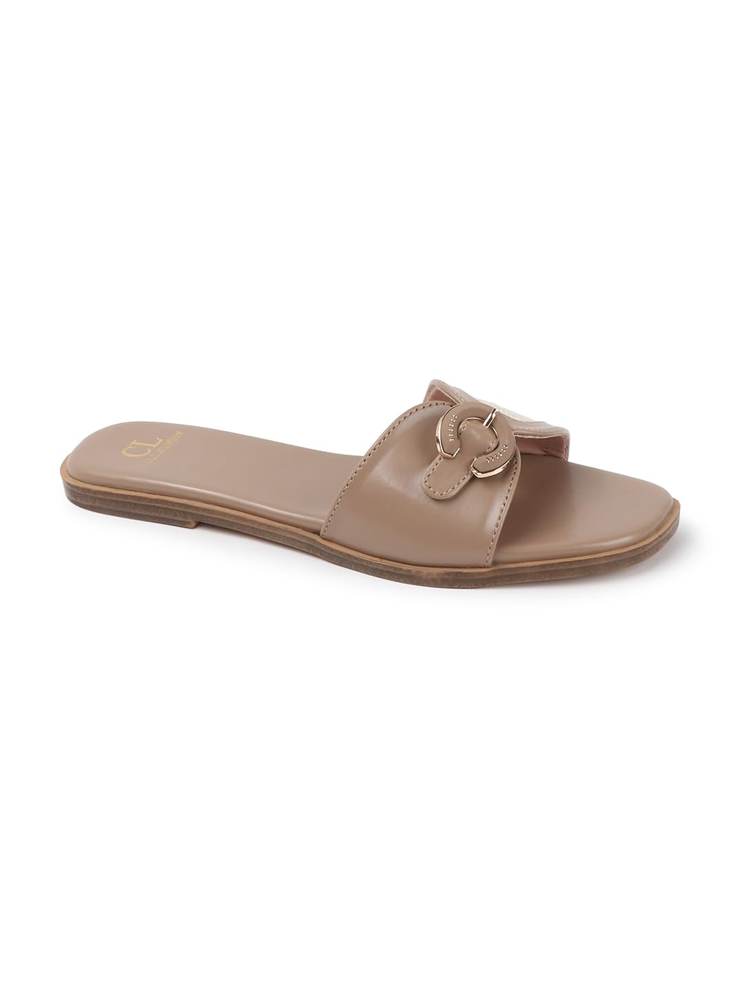 Women's Flat Slip-On Sandals with Metallic Hardware-image-48