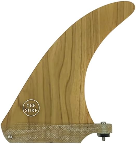 YEP.SURF Professional Surfboard Fins Longboard/SUP Center Fin 6" 7" 8" 9" 10.25"+ Free No Tool Fin Screw - Center Fin for Surfboard & Paddleboard Bamboo Skin