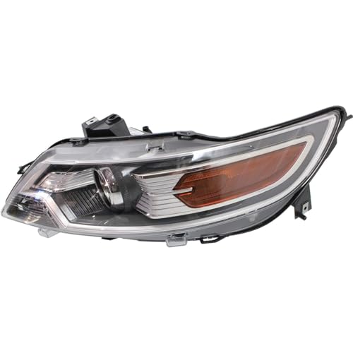 Image of Headlights Assembly Compatible With 2010 2011 2012 Ford Taurus Halogen Replacement Head Light, Driver and Passenger Side,Pair Chrome Housing Amber Side For Ford Taurus 10 11 12 SE SEL