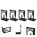 2 Pairs Metal Heavy Duty Bookends, Adjustable Anti Static Slim Book Shelf Holders with Anti Slip Foam Pads, Decorative Book Ends for Office School Home Library(Witch)