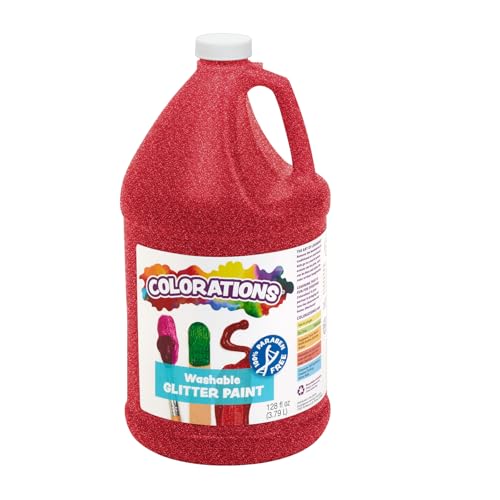 Colorations Washable Glitter Paint, Red - Gallon