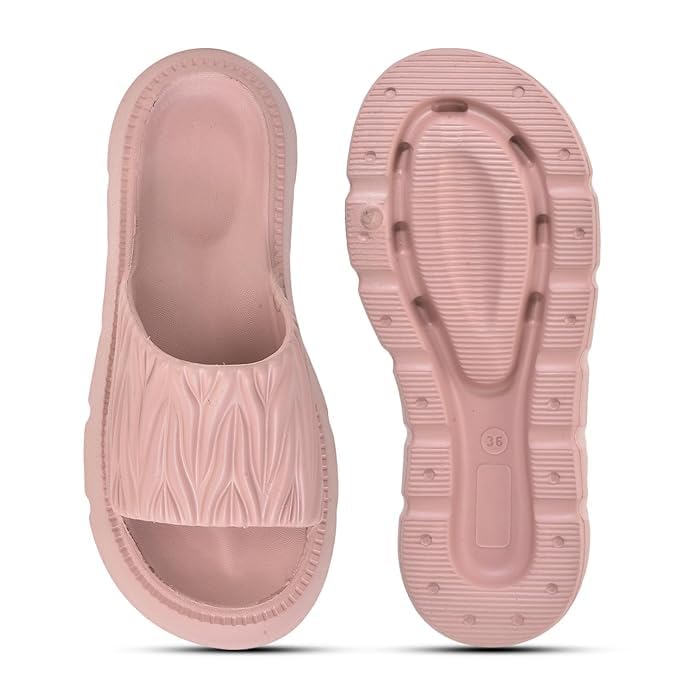 Image of Women's Fashionable Flip Flop, Comfortable Stylish Summer Slip-on Slipper Open Toe Flats for Women and Girls Casual Sliders