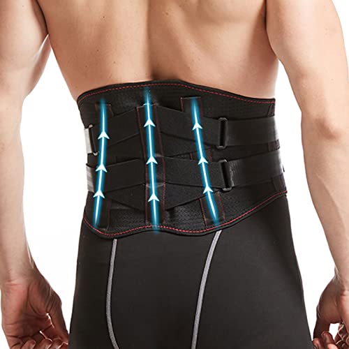 Biicais Back Brace for Men Lower Back, Lumbar Support Belt with Adjustable Support Back Braces , Breathable Back Support Belt for Herniated Disc, Sciatica, Scoliosis, Work, Heavy Lifting (XL)