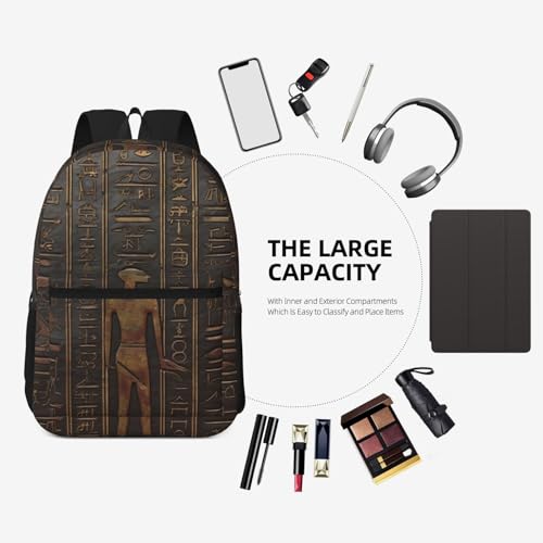 Travel Backpack for Women Men 17inch Waterproof Carry On Backpack Ancient Egyptian Hieroglyph Laptop Backpack4